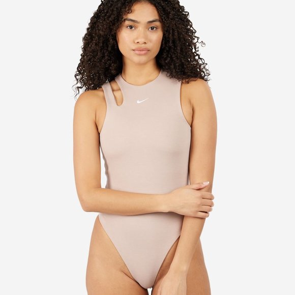 NWT Nike Bodysuit SZ XL Sportswear Essential Diffused Taupe DV7886-272 - Picture 1 of 5